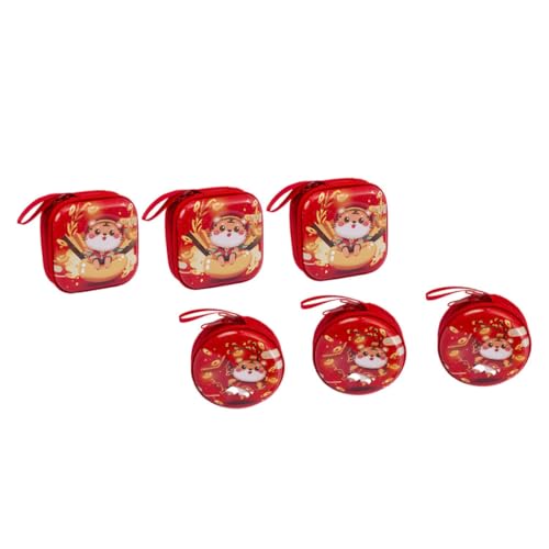 Angoily 6stücke Weißblech Tasche Tiger Jahr Kinder Münzbeutel Dekorativer Bonbonbeutel Für Geld Schlüssel Kopfhörer Neujahrs Geldbörse Verschleißfest Und Leicht Zu von Angoily