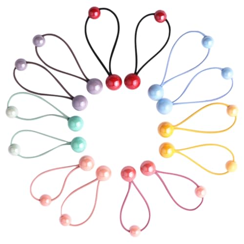 Angoily 7 Paare Stirnband Farbe Haargummi Farbige Gummibänder Kugel-haargummis Haar Gummibänder Haarschmuck Farbige Haargummis Elastische Haargummis Für Babys Acryl Bommel Kind Die Blase von Angoily