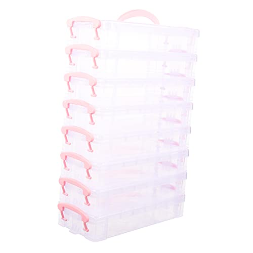 Angoily 8 Packungen Stapelbare Kunststoff Stifteboxen Transparente Aufbewahrungsbox für Schüler Lehrer und Bürobedarf Praktischer Organizer für Stifte Buntstifte und Mehr von Angoily