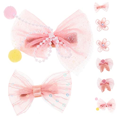 Angoily 8 Stk Mesh-Schmetterling-Haarspange Mesh-Blumen-Haarspangen Haarschmuck mit Blumen Haarklammer Haarnadel Krokodilklemmen Schleife Haarspange Haarspangen für Kinder Krawatte Braut von Angoily