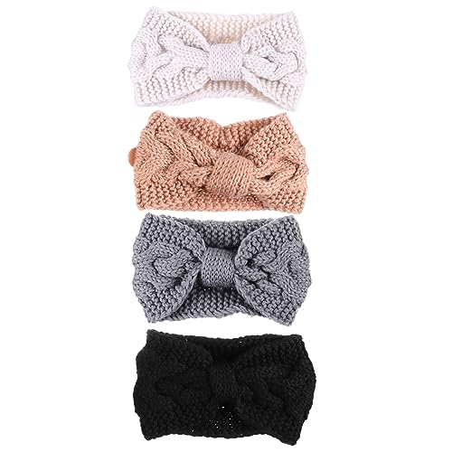 Angoily 8 Stk gestricktes Stirnband aus Wolle nauszniki zimowe haar zubehör Woolen headband hijab Ear warmer headband haircharm Twist Knopf Kopfbedeckung Gesichtsmaske Fräulein Schal Garn von Angoily