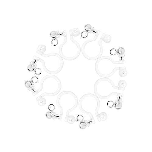 Angoily 8 Stück Teiliges Diy Ohrclip Set Resin Schmerzfreie Hypoallergene Ohrclips Piercing Leichtes Schmuckzubehör zur Individuellen Ohrringgestaltung Silberfarbene Basis für Ohrhänger von Angoily
