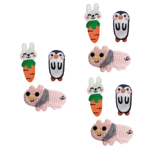 9 Stk Cartoon-BB-Clip aus Wolle kinder haarschmuck haarklammer set hochzeits haarschmuck hair accessories for girls Garn Haarnadel Karottenkaninchen Kopfbedeckung Mädchen von Angoily