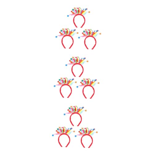 Angoily 9 Stk Haarballfeder-Stirnband Partyzubehör für Kinder Partyhüte für Erwachsene Haargummi Tiara Stirnbänder zum Kindergeburtstag Party-Kopfbedeckung Karikatur Stoff von Angoily