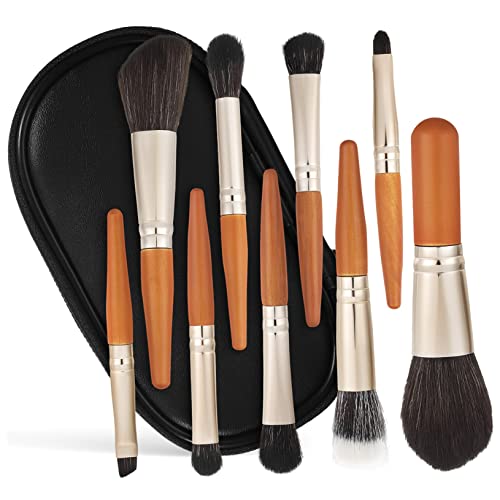 Angoily Elegantes 9-teiliges Reise-make-up-pinsel-set Foundation Lidschatten Rouge Augenbrauenpinsel Kompakte Größe Hochwertige Kosmetik-tools von Angoily