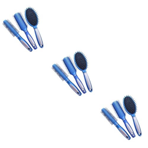 Angoily 9 Stk Styling-Haarbürste Kronenbogenclip entwirrende Haarbürste Entwirrungsbürste Paddelbürste schwarzes Hörner-Stirnband Blau Kämme Kamm Massagebürste Haarschmuck mischen Kissen von Angoily