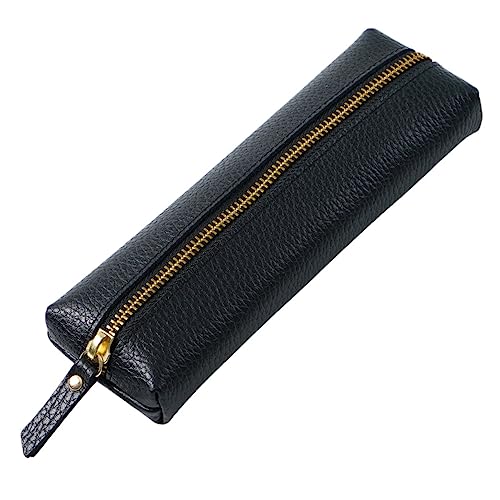 Angoily Bleistift-Organizer schüleretui schreibwaren Organizer Make-up-Pinseletui Kosmetik-Organizer-Tasche Bleistifttasche mit Reißverschlussdesign Schulstiftbeutel Legierung Black von Angoily