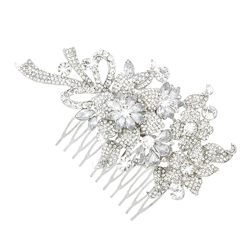 Angoily Hochzeitshaarschmuck für Frauen Kopfschmuck aus Kristall Kristallblumen-Haarkamm Tiara Frauen Haarspange Haarkamm für Frauen Hochzeitskleid Kopfbedeckung Haarnadel Braut von Angoily