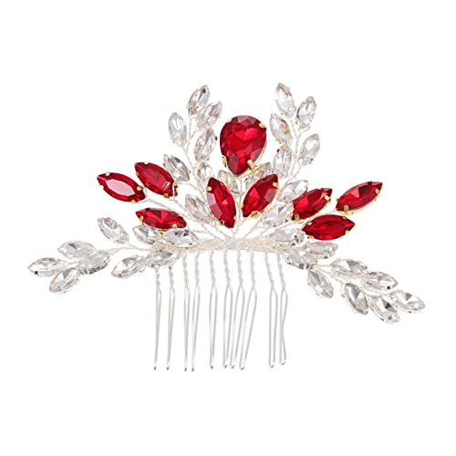 Angoily Braut Haarkamm Tiara Kopfbedeckung Kopfschmuck für die Braut hochzeitsschmuck hochzeits schmuck Haaraccessoires Perlenhaarschmuck für Frauen hochzeit braut haarkamm Blumen von Angoily