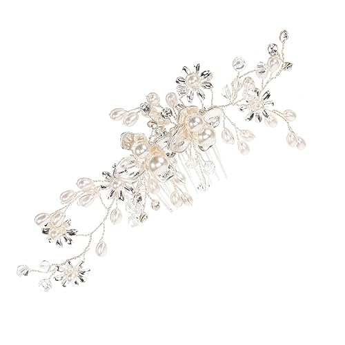 Angoily Brautkamm Haarschmuck für Mädchen Haarschmuck für Blumenmädchen Tiara Haarschmuck für den Abschlussball Haarschmuck aus Kristall Perle Kopfbedeckung Zubehör Legierung von Angoily