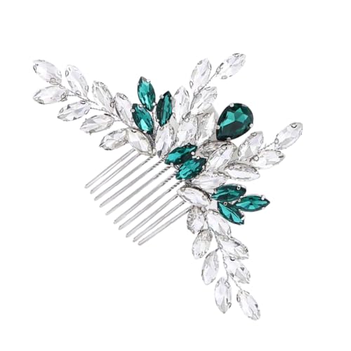 Angoily Brautkamm Hochzeitskopfschmuck Haarschmuck für die Braut hochzeitshaar schmuck wedding hair accessories hochzeitsdeko Tiara grüne Haaraccessoires Hochzeit Haarkamm von Angoily