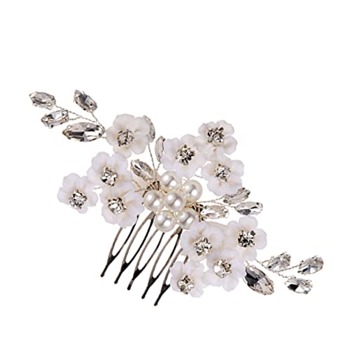 Angoily Brautkamm haar spangen haarclips Hochzeit Haarspange Dauersprühflasche Tiara Perlenhaarkämme Hochzeit Haarkamm Hochzeitskleid Kopfbedeckung Haarteil Haarschmuck von Angoily