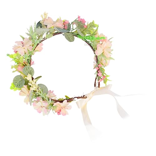 Angoily Brautkranz Damen-stirnband Verstellbares Haargummi Brautkopfschmuck Für Die Hochzeit Florales Stirnband Florale Hochzeitsgirlande Tiara Blumen Schmücken Kind Pp von Angoily