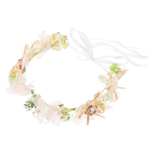 Angoily Braut Stirnband Brautkranz Stirnband Kinder Haargummis Dekorative Blumen Blumenstirnband Farbige Haargummis Florales Haarband Kronen-stirnband Stoff Zubehör Künstlich Mädchen von Angoily