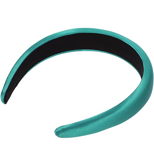 Angoily Breites Satin-Stirnband Rutschfeste Modische Haarbänder Hartes Stirnband Ohne Zähne Haarschmuck Für Damen Und Mädchen Dunkelgrün von Angoily