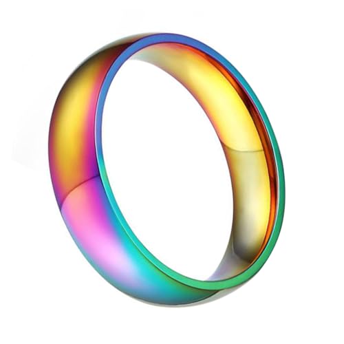 Angoily Bunter Titanstahl Regenbogenring für Frauen Wasserdichter Eleganter Fingerring mit Einzigartigem Design Modischer Schmuck für Besondere Anlässe Angoily Bunter Titanstahl Regenbogenring für Frauen Wasserdichter Eleganter Fingerring mit Einzigartigem Design Modischer Schmuck für Besondere Anlässe von Angoily