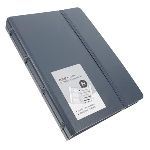 Angoily Business Cards Holder Karten Visitenkartenmappe mit Transparenten Innenfächern Praktischer Name Cards Organizer Portabler Visitenkartenhalter Blau Einfaches Sortieren und Zugriff von Angoily