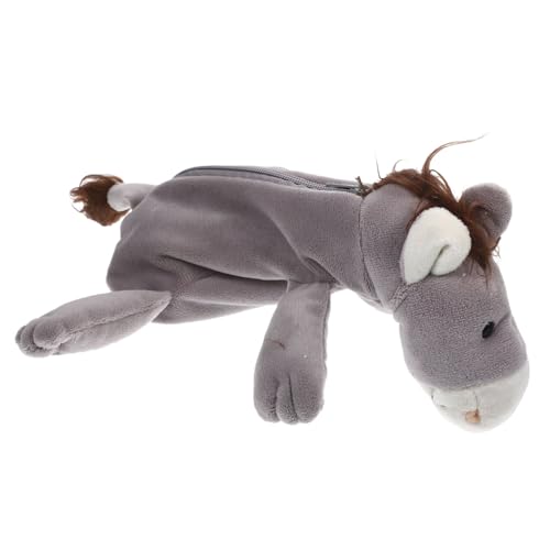 Angoily Cartoon-Tier-Bleistiftbeutel Federmäppchen Ästhetik Schreibwaren Karikatur Federmäppchen Tiere Hase Plüsch Bleistiftbeutel Briefpapierbeutel Light Grey von Angoily