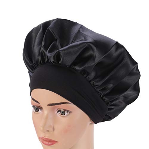 Angoily Chemo Kopfwickel Satin Haube Männer Beanie Slap Hat Elastische Duschhauben Schlampige Schlafmütze Chemo Hut Schlafende Kopfbedeckung Badekappen Schlafkappe Haar Damen von Angoily