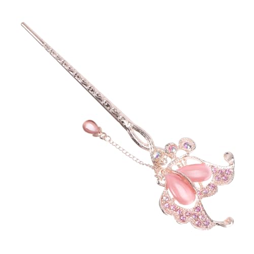 Angoily Kristall haar gabeln Vintage Haarstäbchen hochzeitshaar schmuck wedding hair accessories Haarnadel Haarspangen Jahrgang Haarschmuck Brötchen Haarstock Damen Rosa von Angoily