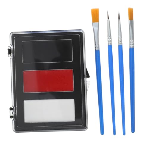 Angoily Clown Schminkfarben Rot Farben Pigment Öl Makeup mit Konturpinsel und Bürsten Schnelltrocknend für Halloween Karneval und Themenpartys Zufällige Farbe von Angoily