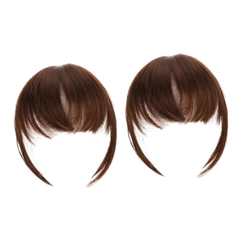 Angoily Damen Perücken 2St falscher Perücken Perücke mit Haarquaste Haar Klammern Haarnadel Haarspange falscher Knall Französisch Knall-Clip künstliches Haar Haarschmuck von Angoily
