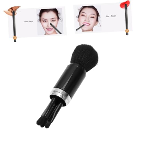 Angoily Doppelseitiges 4-in-1-make-up-pinselset Mit Schwarzes Kosmetikset in Reisegröße Für Damen von Angoily