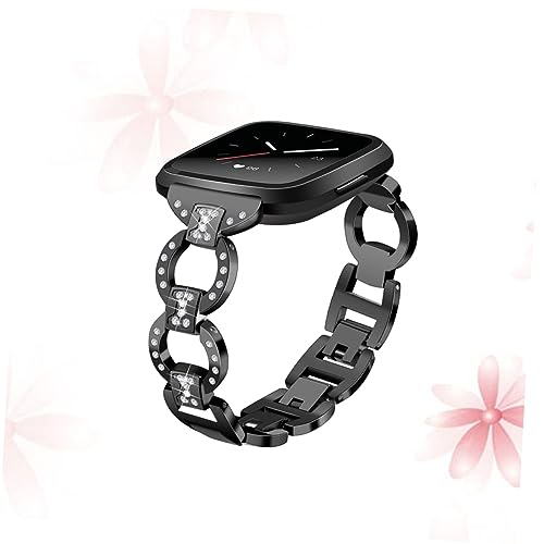 Angoily Armband Edelstahl Uhrenarmband Trendiges Zubehör Für Damen Navideña Schwarze Nachthemden Schwarzes Nachtkleid Modisches Accessoire Uhrenarmband Mit Angekettetem Riemen von Angoily