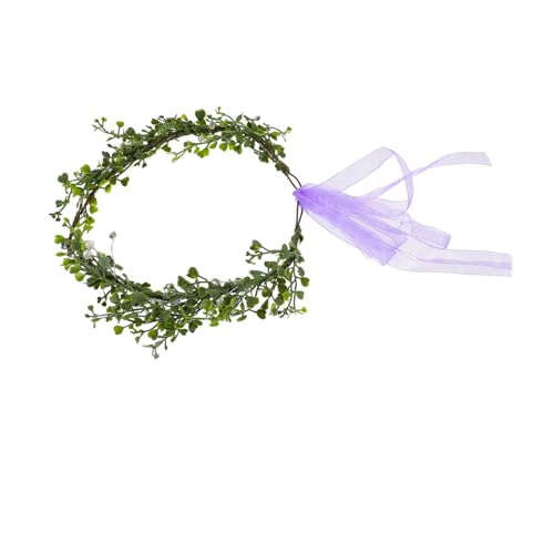 Angoily Ein Kranz zwischen den Augenbrauen Haarschmuck für die Hochzeit Elfenkrone Haargummi Blumengirlande Stirnband für Mädchen Hochzeit Braut Stirnband Weihnachten von Angoily