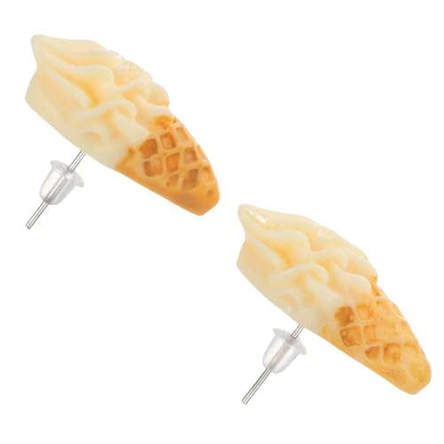 Angoily Eiscreme Ohrstecker Damen Süße Resin Ohrschmuck Niedliche Kleine Ohrstecker Geschenk für Mädchen Modisch Hautfreundlich Langlebig von Angoily