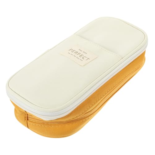 Angoily Federmäppchen Mit Großem Fassungsvermögen Student Federmäppchen Beutel Federmäppchen Ästhetik Entzückende Aufbewahrungstasche Für Stifte Schöner Bleistifthalter Segeltuch Yellow von Angoily