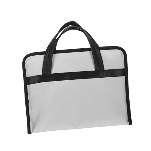 Angoily Feuerfeste Aktenmappe mit Schloss Tragbarer Dokumentenorganizer für Geschäftsreisen Handlicher Reise Aktenkoffer mit Mehrfachfächern für Laptop Stempel und Büromaterialien bei von Angoily