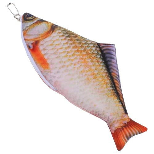 Angoily Fischförmiger Stiftbeutel Taschen Tasche Für Federmäppchen Schminktasche Klein Federmäppchen Teenager Aqua Fisch Geldbörse Schule Geldbeutel Fall Polyester von Angoily