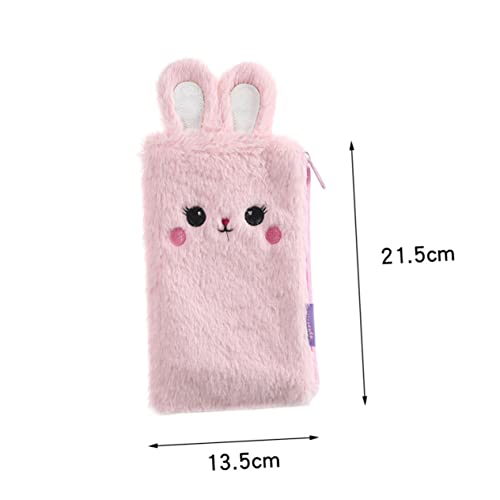Angoily Flauschiger Bleistiftbeutel Hellrosa Multifunktionale Aufbewahrungstasche für Schule und Weiches Kaninchen Ohr Design Federmäppchen Kosmetiktasche Angoily Flauschiger Bleistiftbeutel Hellrosa Multifunktionale Aufbewahrungstasche für Schule und Weiches Kaninchen Ohr Design Federmäppchen Kosmetiktasche von Angoily