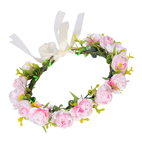 Angoily Stirnband Blumenkopfschmuck Für Frauen Hochzeit Strand Haarkranz Hochzeit Blumenstirnband Brautkopfschmuck Für Die Hochzeit Künstlich Fräulein Blütenkopf Seidentuch von Angoily