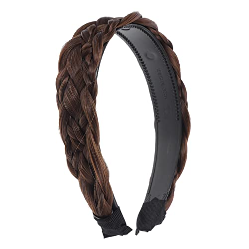 Angoily Geflochtenes Stirnband Geflochtene Haarreifen Turban-stirnband Haarzopf-zubehör Haarteil Für Zöpfe Haarband Braunes Stirnband Braut Damen Sanft Hochtemperaturdraht Gräten von Angoily