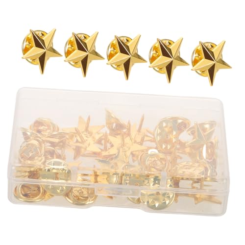Angoily Goldene Fünf-punkte-sternbrosche mit Schmetterlingsverschluss Kleine Leichte Anstecknadeln für Kleidung Hüte Taschen Vielseitiger Eleganter Lapel Pin für Männer und Frauen von Angoily