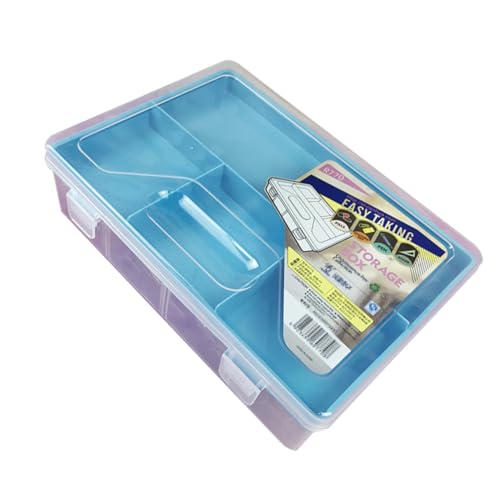 Angoily Große Doppelschichtige Stiftebox aus Kunststoff Multifunktionale Aufbewahrungsbox mit Deckel Robustes Schreibwaren Organizer case für Büro und Schule Blau Langlebig und Leicht von Angoily