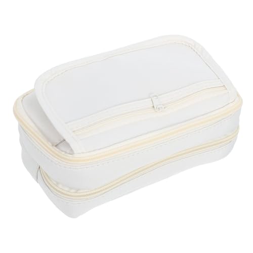 Angoily Großes Fassungsvermögen Stifteetui mit Reißverschluss Organisierter Stiftehalter für Schüler Mehrfachfächer Federmäppchen für Mittelschüler und Teenager Mädchen Beige von Angoily