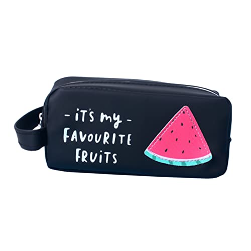 Angoily Großes Silikon Federmäppchen mit Früchte Muster für Mädchen Multifunktionale Stifttasche für Schulsachen Kosmetik und Mehr Weich Langlebig und Leicht zu Reinigen für Schüler von Angoily