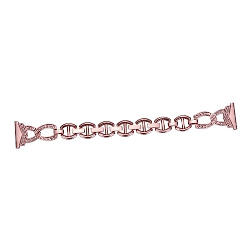 Angoily -Gurt Uhrenarmbänder aus Metall für Ersatz-Uhrenarmbänder Riemen für Frauen Bling-Band Bands intelligentes Uhrenarmband Rostfreier Stahl Diamant Legierung Rosa von Angoily