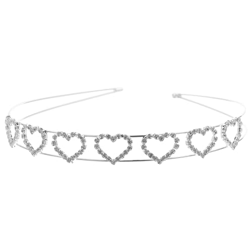 Angoily Verzierte Stirnbänder Für Damen Stirnbänder Für Mädchen Liebe Herz Kopfbedeckungen Strass-stirnbänder Für Damen Haarschmuck Für Damen Strasssteine Doppelschicht Schmücken Fräulein von Angoily