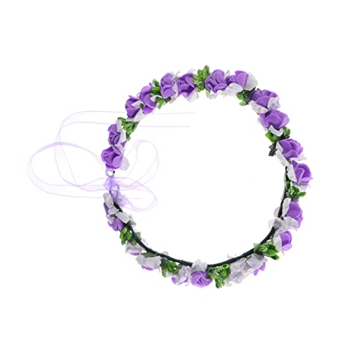 Angoily Haargummi kinder haarspangen haarspange kinder haarklammer kinder wedding hair accessories Kinder Haarband Hochzeit Haarring Haarschmuck Kranz Mädchen Stirnband Violett von Angoily