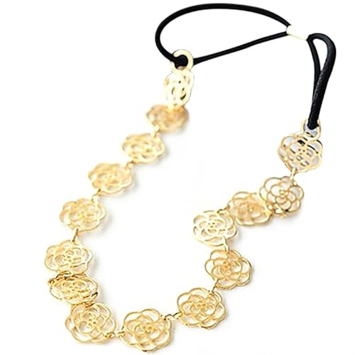 Angoily Rosen Stirnband Für Damen Mädchen Blumen Haarband Elastisches Haarband Stirnband Für Haar Styling von Angoily