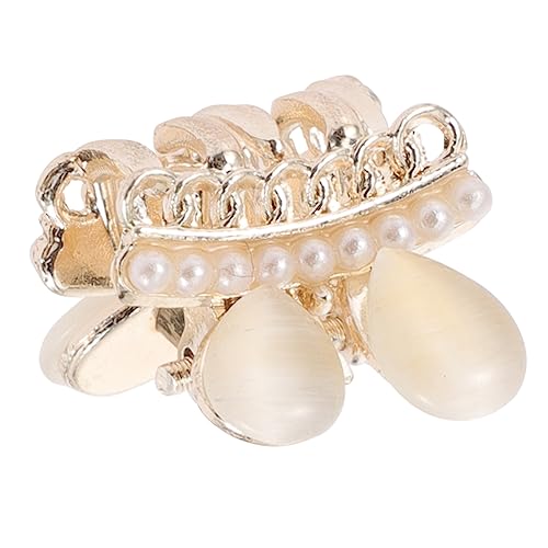 Angoily Haarschmuck Damen kleine Perlenklammer sommer haarspange Perle Kiefer Clip hair styling haar zubehör Haarnadel Tiara Haarspangen klein Mini-Perlenkrallenclips Metall Kopfbedeckung von Angoily