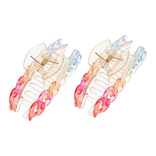 Angoily 2 Stück Acryl-haarspangen Keine Haarnadeln Für Mädchen Französische Haarspangen Bunte Haar-accessoires Regenbogen-design von Angoily