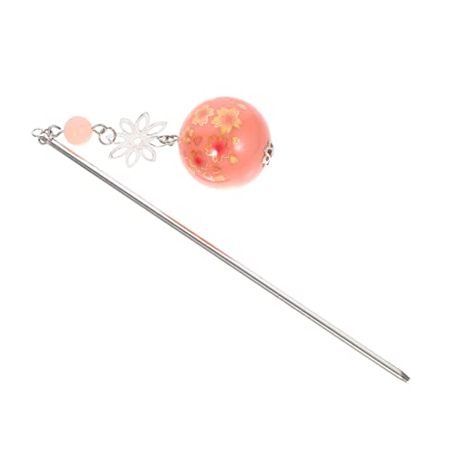 Angoily Haarstock Stirnband mit rosa Schleife Vintage Haarstab Haarklammer Haarspangen Haarschmuck für Mädchen Haargabel Japanischer Stil Haarnadel weiße Blumen Zubehör Fräulein Acryl von Angoily