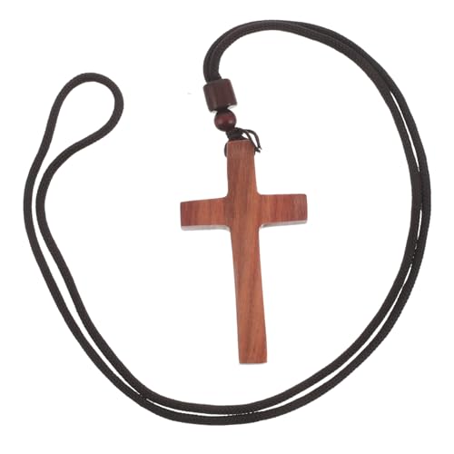 Angoily Holzkreuz Halskette Mit Anhänger Aus Sandelholz Christlicher Schmuck Mit Kreuz Damen Osterpartygeschenk Für Religiöse Zeremonien Und Freizeit von Angoily