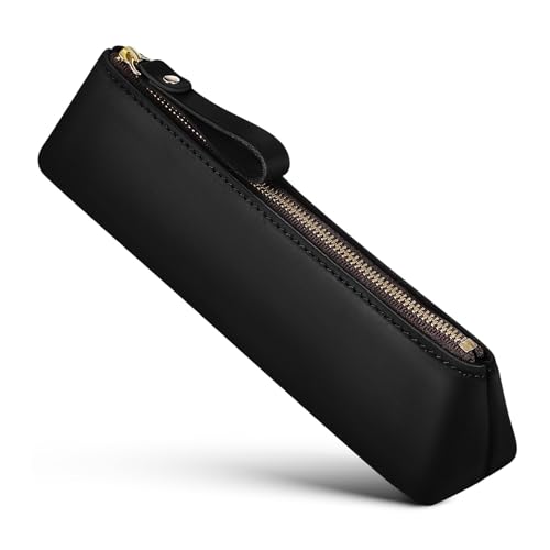 Angoily Handgefertigte Schreibwarentasche aus Rindsleder Schule Etui Stich Reisen schmucklos Gehäuse für Bleistifte Stiftaufbewahrungstasche Tasche für Federmäppchen kleines Federmäppchen von Angoily