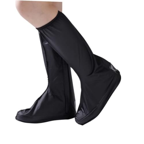 Angoily Herren Regenüberschuhe XL Zipper Hoher Schaft rutschfeste Gummisohle Faltbar Wiederverwendbar Für Schuhgröße von Angoily